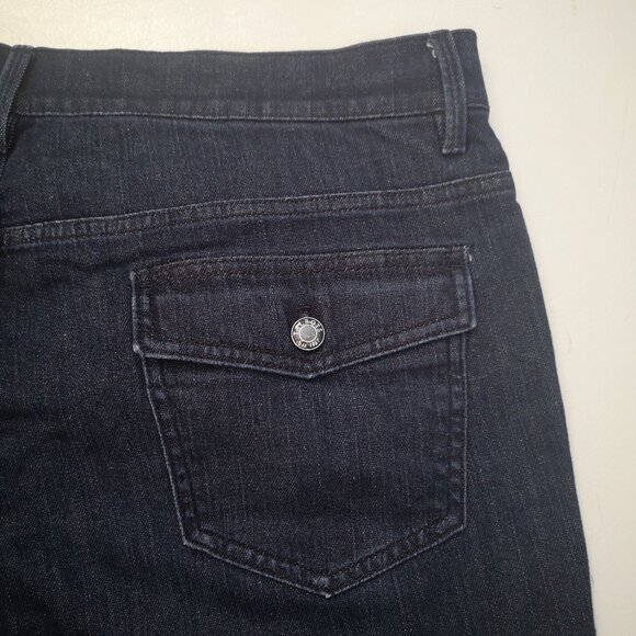 Talbots Ladies Size 12 Dark Wash Boot Cut Zipper & Button Closure Jeans - Picture 9 of 13
